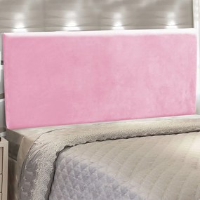 Cabeceira Painel Clean para Cama Box Casal 140 cm Suede M11- D'Rossi - Rosa Bebê