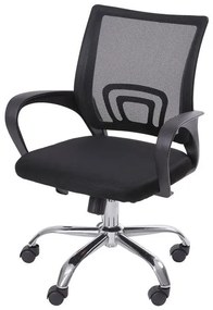Cadeira Office Osorno Tela Mesh Preta com Base Rodizio Cromada - 49690 Sun House