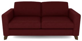 Sofá Sala de Estar Living 3 Lugares 200cm Presley Pés Madeira Veludo Vermelho G52 - Gran Belo