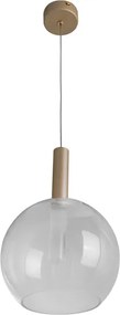 Pendente Led Metal Vidro Dourado 3w 3000k Cissy