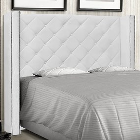 Cabeceira Decorativa King Size 2,19M Loewe PU Branco G63 - Gran Belo