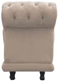 Kit 02 Recamier Barcelona Namoradeira Calçadeira Suede Bege - D'Rossi