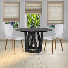 Kit 4 Cadeiras Decorativas Sala de Jantar Madeira Maciça Parker Linho Cinza Claro G13 - Gran Belo