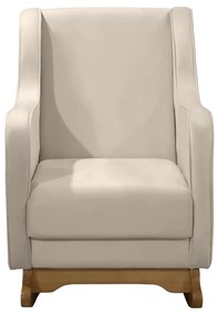 Poltrona de Amamentação com Balanço e Puff Ariely Veludo F06 - D'Rossi - Off White