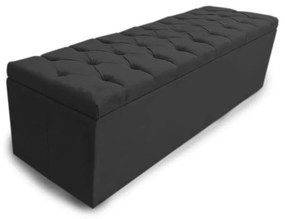 Calçadeira Baú Solteiro 90cm Nicole Capitonê Suede Preto - Sheep Estofados - Preto