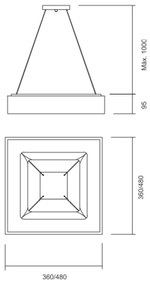 Pendente Belize 36X36Cm Led 24,4W Bivolt / Base Vazada | Usina 19012/3... (BT - Branco Texturizado, 3000k)