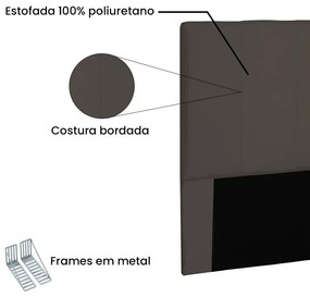 Cabeceira Arizona Para Cama Box Casal 140 cm Suede Café - D'Rossi
