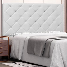 Cabeceira Decorativa Casal 1,40M Tàzio PU Branco G63 - Gran Belo