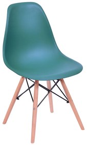 Cadeira Eiffel Base Madeira - Azul Petróleo