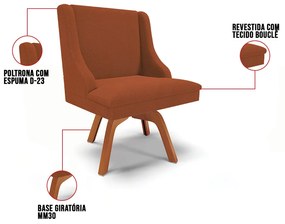 Cadeira Sala de Jantar Giratória MM35 Kit 4 Liz Bouclê D03 - D'Rossi - Terra