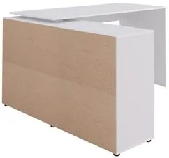 Mesa Escrivaninha em L Eron e Estante Livreiro 90x187cm Lean A06 Branc