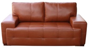 Sofá 2 Lugares Sala de Estar Roma 180 cm Couro Conhaque G58 - Gran Belo