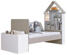 Cama Quarto Infantil Baú E Estante Children's House - Branco