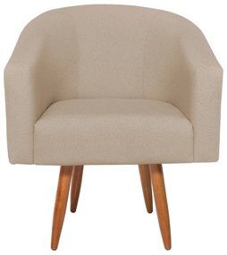 Poltrona Decorativa Jade Design Moderno Sala de Estar Quarto Escritório Confortável Luxo Pés Palito Linho