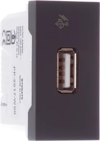 Módulo Tomada Carregador Usb 2.0 Grafite 1a