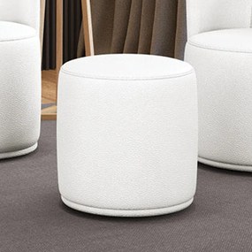 Puff Redondo Orgânico para Sala kit 2 Malu Sintético M11 - D'Rossi - Branco