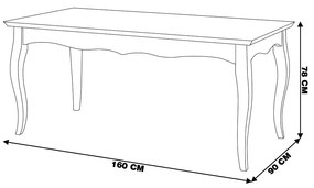 Mesa Sala de Jantar Cozinha Gallia 160cm Madeira Maciça e MDF Branco/Imbuia G42 - Gran Belo