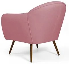 Poltrona Decorativa Sala de Estar Nina Pés Palito Madeira C-105 Linho