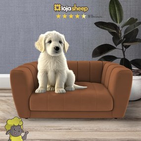 Caminha Casinha para Cachorro Gato Pet Mini Poltrona Meg Veludo Terracota - Loja Sheep - Veludo Terracota