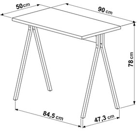 Mesa Escrivaninha Home Office Aço 90cm Carvalho e Preto