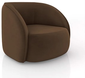Poltrona Decorativa Sala de Estar Clarke Veludo Marrom G45 - Gran Belo