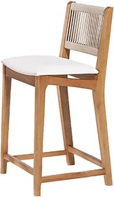 Banqueta Baixa Tune Areia Tecido Cru Verniz Mel - 76755 Sun House