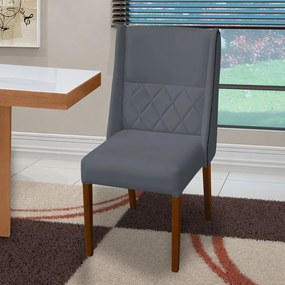 Cadeira de Jantar Lecce Veludo Cinza Grafite