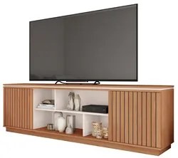 Rack Para Sala Bancada de TV 75 Pol 180cm Simetria Freijó/Off White -