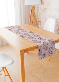 Trilho de Mesa Corações Florais 144x45 Cm