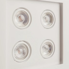 Embutido Bore Pro 62X62X11Cm 04Xpar20 Led 49,2W Bivolt | Usina 19202/6... (BT - Branco Texturizado, 4000k)