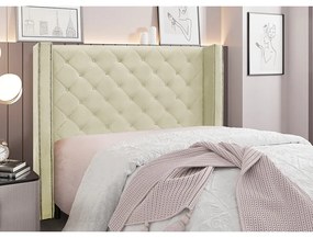 Cabeceira Cama Box Casal 140 cm Vicenza Veludo S04 - D'Rossi - Bege