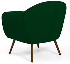Poltrona Decorativa Sala de Estar Pés Palito Madeira Nina C-303 Veludo