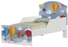 Mini Cama Infantil 148x68cm Com Proteção Lateral Balões K06 - Mpozenat