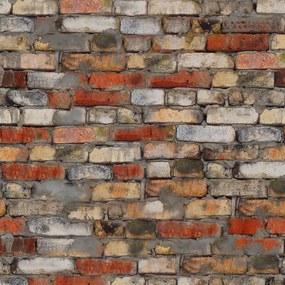 Papel de parede adesivo tijolo velho colorido