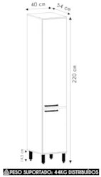Paneleiro Armário de Cozinha 40cm 2 Portas Nádia Mocca/Avelã L01 - Mpo