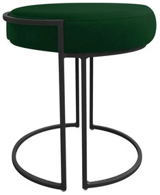 Puff Redondo Base Industrial Preto Kit 2 Love Suede D03 - D'Rossi - Verde