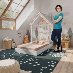 Mini Cama Infantil Casinha Montessoriana MDF sem Colchão Z48 Child Bra