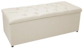 Kit Cabeceira e Calçadeira Baú Estofada Mel 195 cm King Size Com Capitonê Corano Bege - ADJ Decor