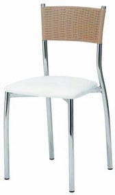 Cadeira Assento Korino Branco Enc. Junco Castanho 12288 Sun House