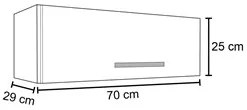 Armário Aéreo Geladeira Veneza 70cm 1 Porta Branco - Lumil Móveis