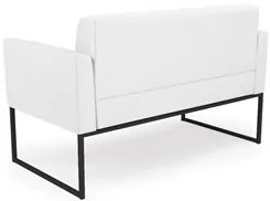 Sofá Namoradeira Base Industrial Preto Ana Sintético Branco - Ibiza