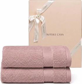 Jogo 2 Toalhas Banhão Literie 600g/m² 100% Algodão Allure c/ Caixa de Presente - Rose  Rose