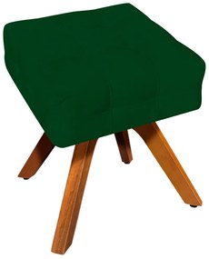 Puff Decorativo Base Giratória Karen Suede Verde G19 - Gran Belo
