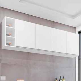 Nicho Adega 3 Garrafas Hazy Móvel Vertical MDP/BP Branco G96 - Gran Belo