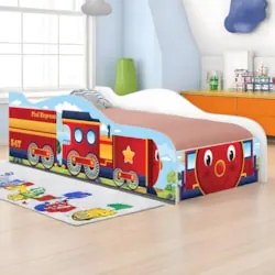Cama Solteiro Infantil Baixa Para Colchão 188x88cm Trenzinho K06 - Mpo