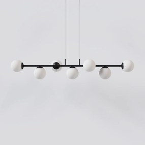 Pendente Jabuticaba Linear Long Retângular 26X20X120Cm Alumínio E Glob... (CHAMPANHE, FOSCO)