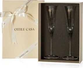Caixa Presente com 2 Taças de Cristal para Champagne de 140ml  Incolor