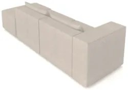 Sofá 4 Lugares 283cm Com Puff Direito Fay Suede Bege Z55    - Mpozenat