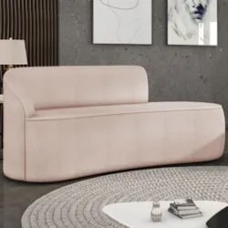 Sofá 3 Lugares Para Sala 180cm Orgânico Wendi Boucle Rose I01  - Mpoze