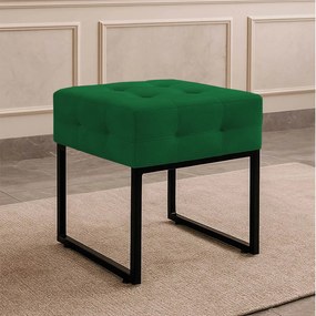 Puff Sala Decorativo Quadrado Industrial Elisa Veludo D03 - D'Rossi - Verde